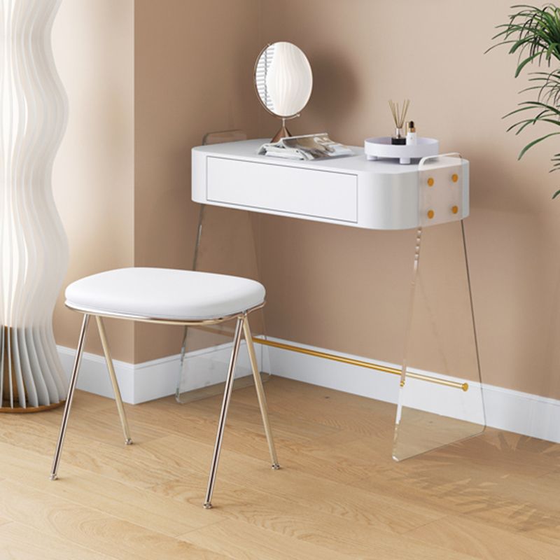 Contemporary Vanity 1 Storage Drawer Dressing Table with Acrylic Legs
