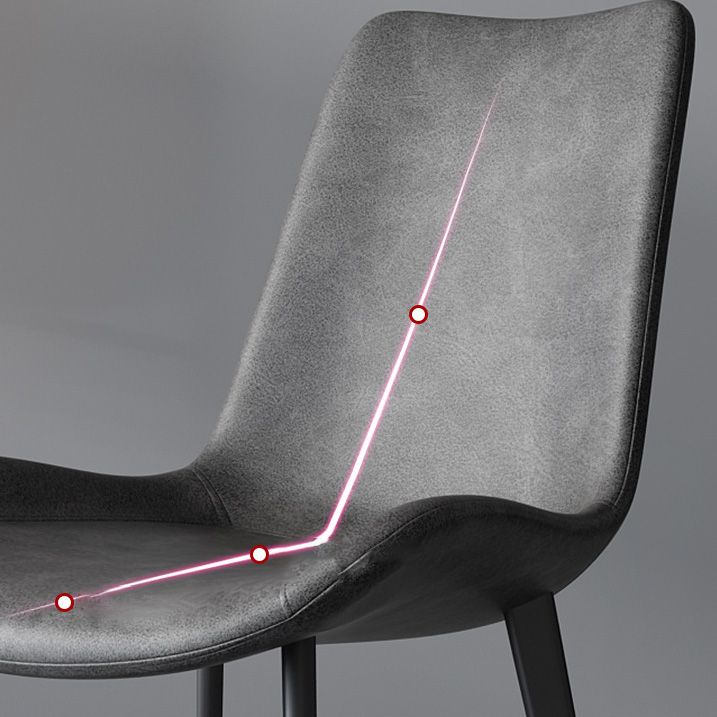 Armless Kitchen Dining Side Chair Faux Leather Parsons Chair