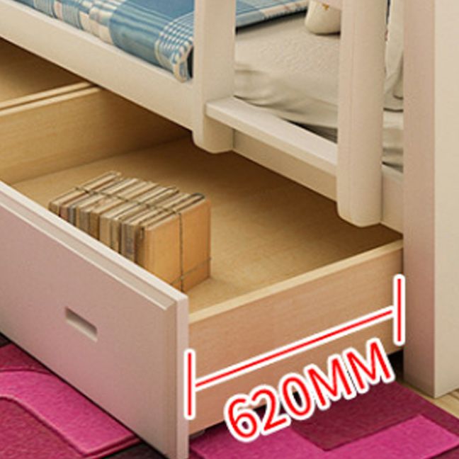 Beech Bunk Bed Modern Style Bunk Bed with Footboard in White