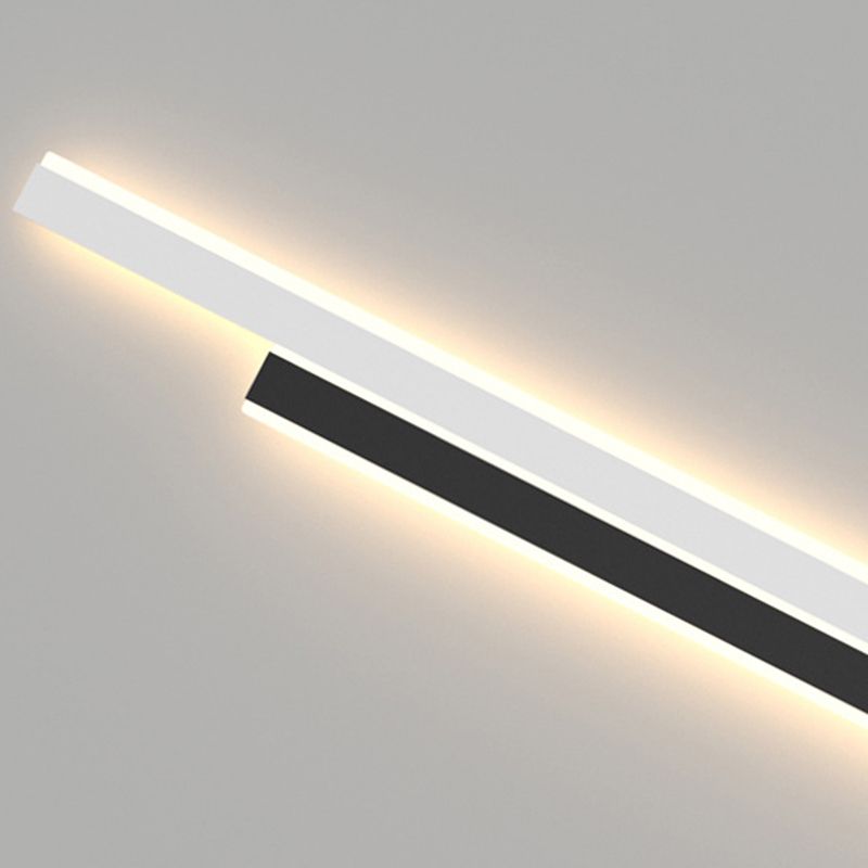 Modernism White/Black 2-Light Wall Mounted Sconce Linear LED Wall Light
