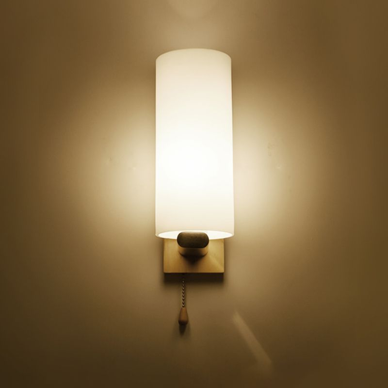 Moderne Stil Zylinderwand Schanckbeleuchtung Holz 1 leichte Wandmontagelampen