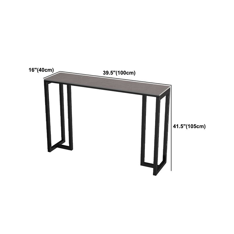 Contemporary Rectangle Bar Dining Table Stone Top and Iron Base  Bar Table