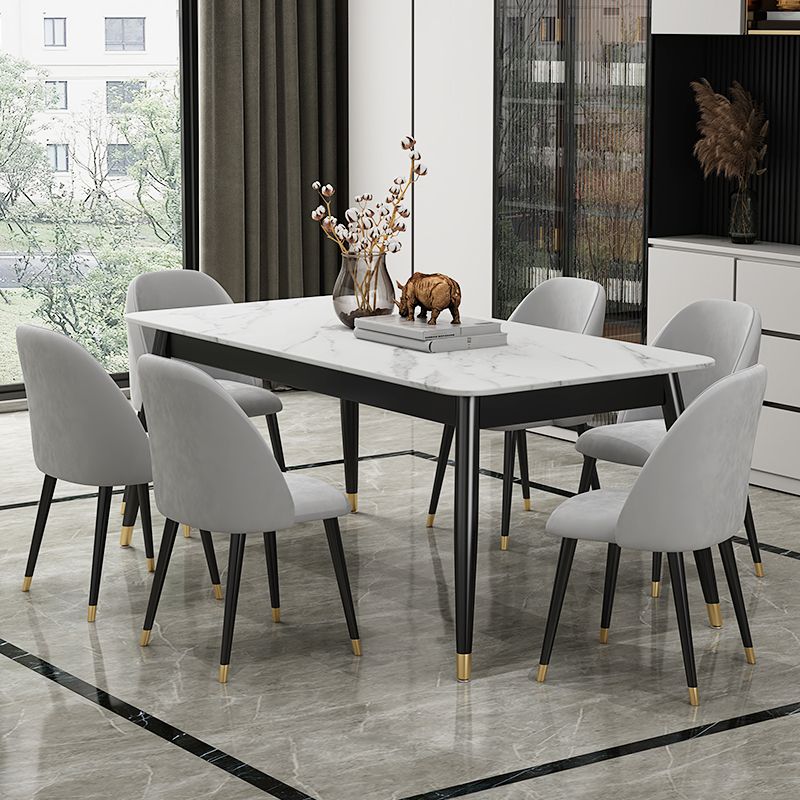 Modern Stone Rectangular Dining Table for Restaurant and Bar