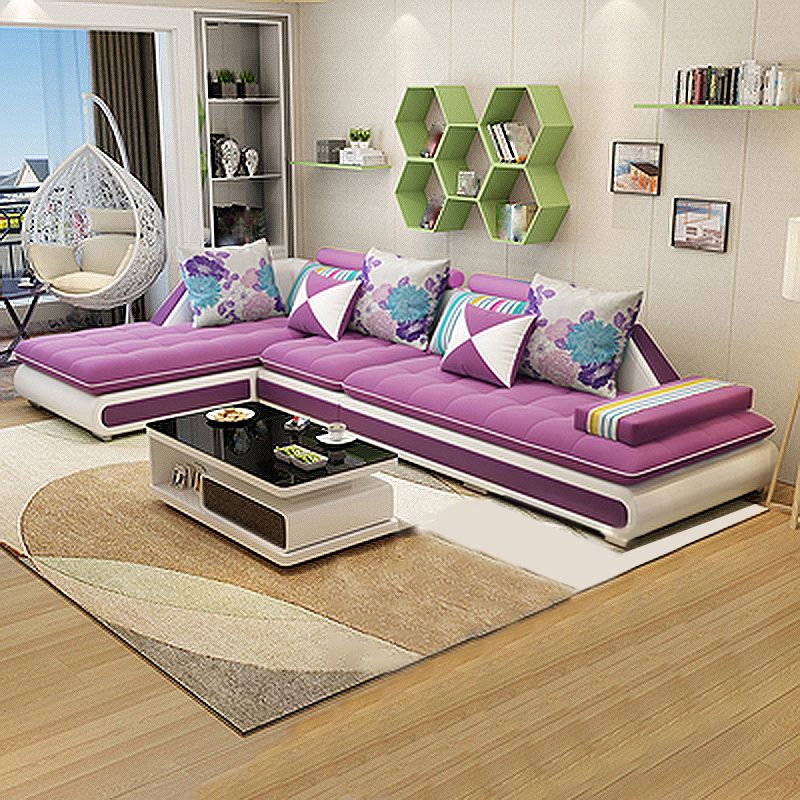 129.13 Inches Long Velvet Sectional Modern Sectional for Living Room