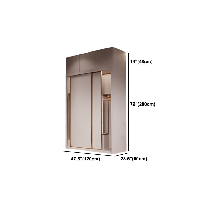 Engineered Wood Wardrobe Armoire Modern Style Wardrobe with Mirror