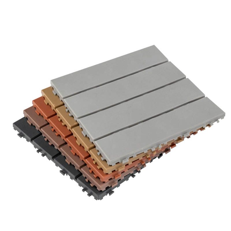 Modern Wood Decking Tiles Solid Color Interlocking Patio Flooring Tiles