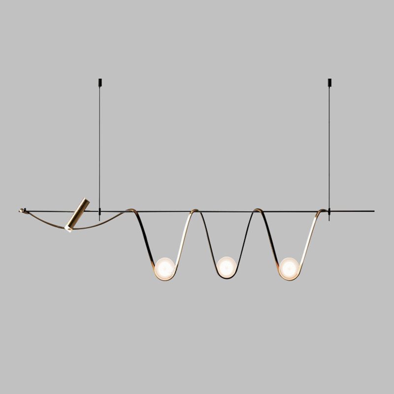 4 lichten lineair eilandverlichting modern minimalisme bol glazen eiland kroonluchter lichten