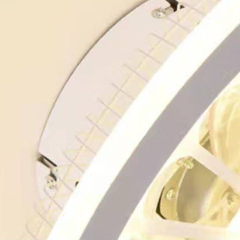 Einfachheit LED Deckenventilator weiße radförmige Halbflush -Licht mit Acrylschatten für Schlafzimmer