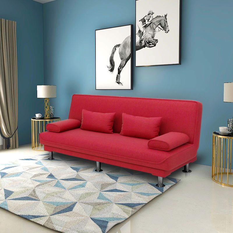 Washable Linen Contemporary Armless Sofa Convertible Sofa for Living Room