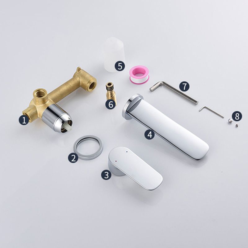 Modern 1-Handle Bathroom Sink Faucet Circular Wall Mounted Bathroom Faucet