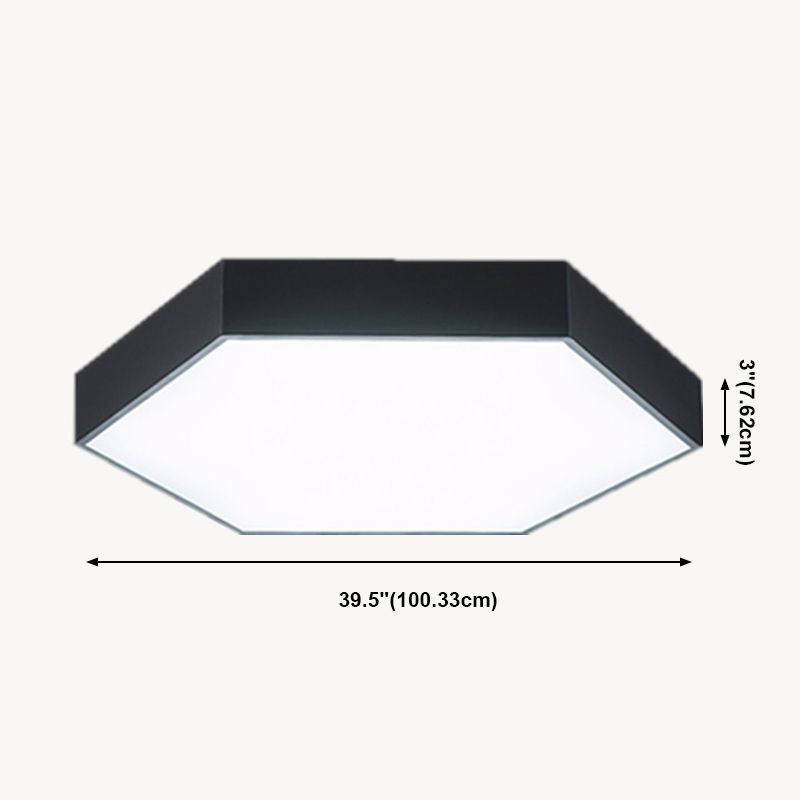 Lustre en forme de géométrie moderne en fer, 1 lumière vers le bas, éclairage suspendu pour le bureau