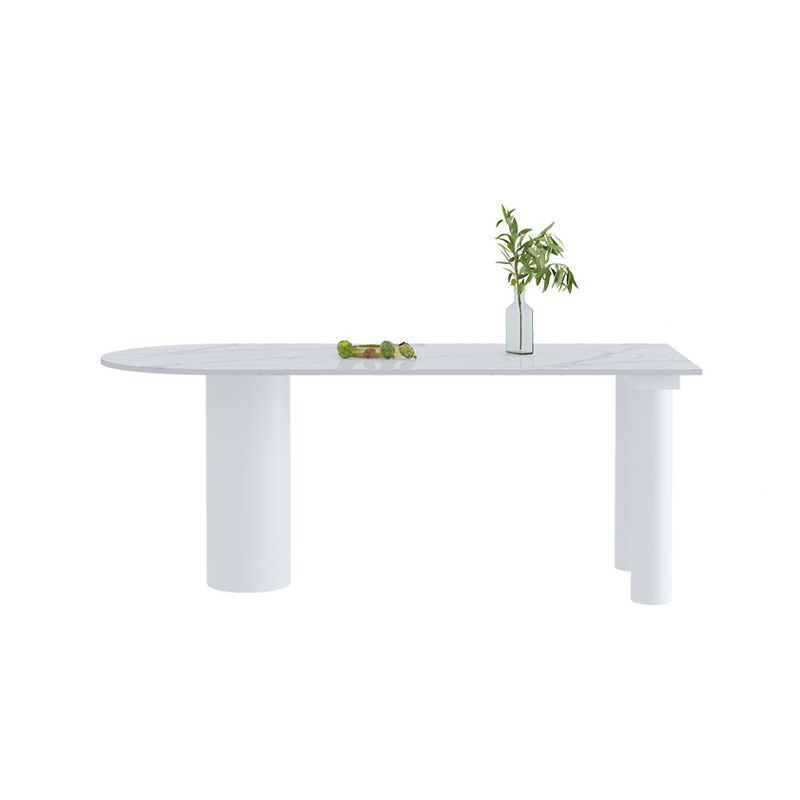 Free Form Sintered Stone Top Table for Restaurant Luxury White Table with 3 Legs