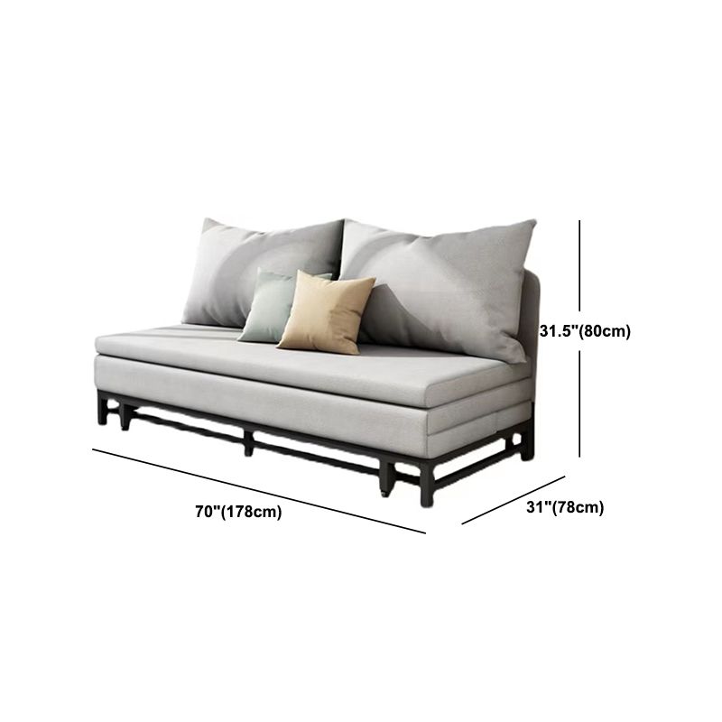 30.70" W x31.49" H Linen Armless Sofa Contemporary Convertible Sofa Bed