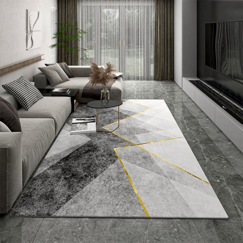 Creatief geometrisch patroon tapijt polyester polyester binnenkleurige vlek resistent gebied tapijt voor woonkamer