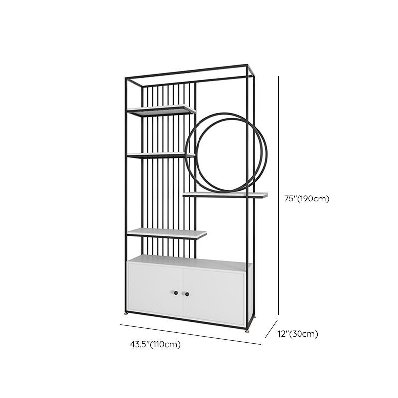 Glam Metal Shelf Bookcase Open Back Bookshelf for Study Room