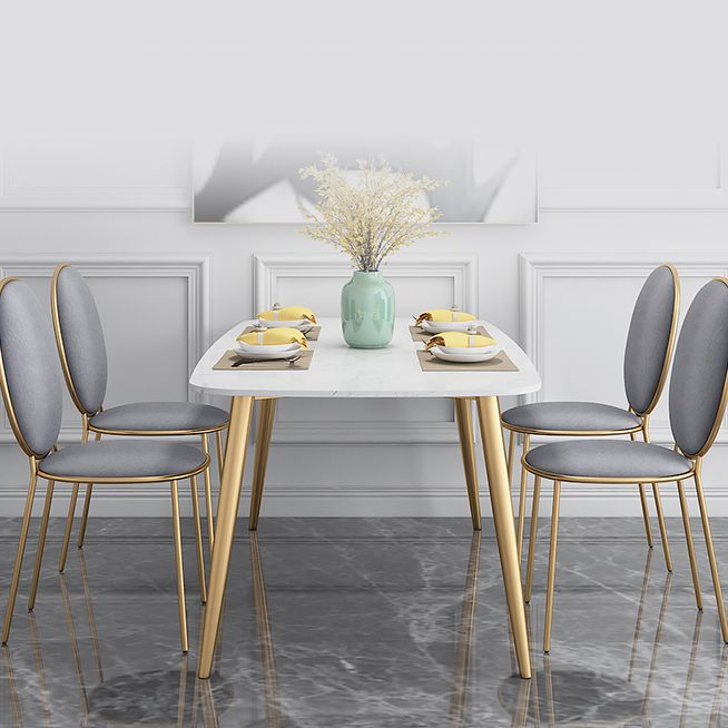 Scandinavian Kitchen Dining Room Set with Sintered Stone Top and 4 Legs Base Dining Furniture