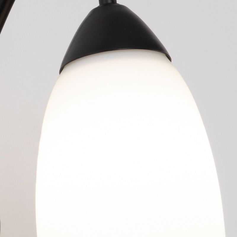 Simple Style White Glass Sconce Light Fixtures One Head Wall Lamp for Bedroom