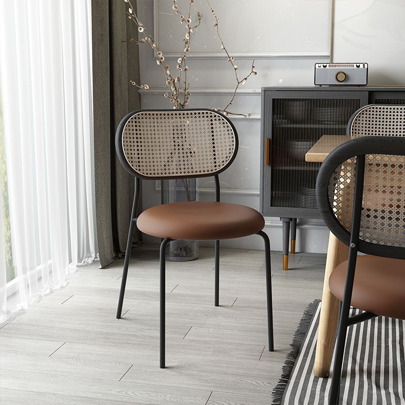 Contemporary Dining Chair Armless Chair with Metal Legs for Home