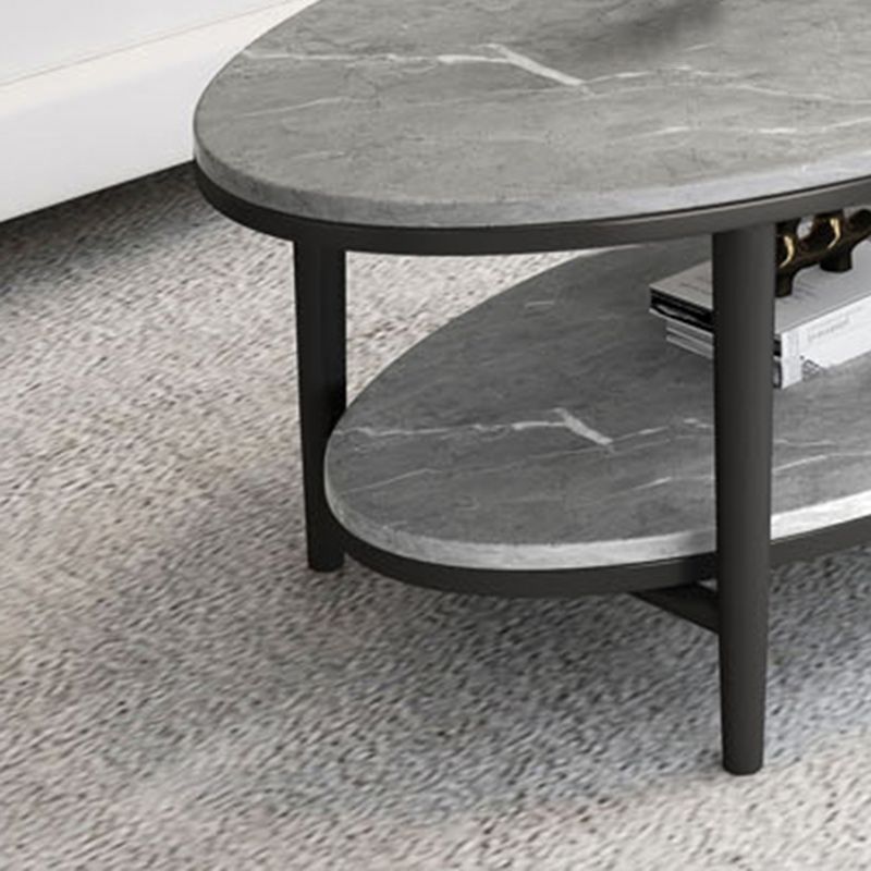 Glam Slate Coffee Cocktail Table Oval Coffee Cocktail Table for Living Room