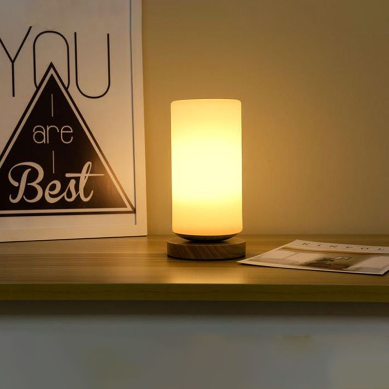 Bulb globo/cilindro/lettura quadrata di lettura di lettura luce moderna in legno di vetro bianco illuminazione