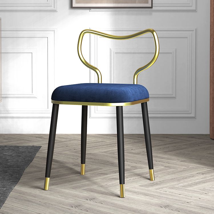 Glam Velvet Armless Dining Chairs Open Back Dining Side Chair for Home Use