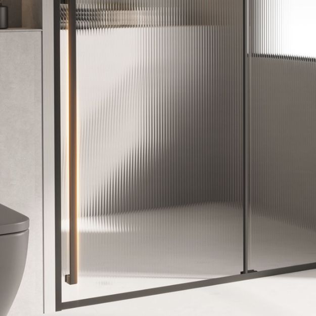 Semi Frameless Stainless Steel Frame Single Sliding Glass Shower Door