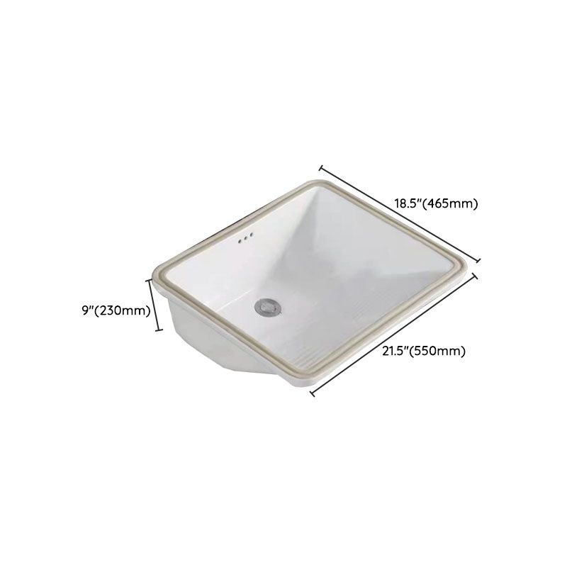 Modern Bathroom Sink Porcelain Bathroom Sink with Rectangular Shape(Not Included Faucets)