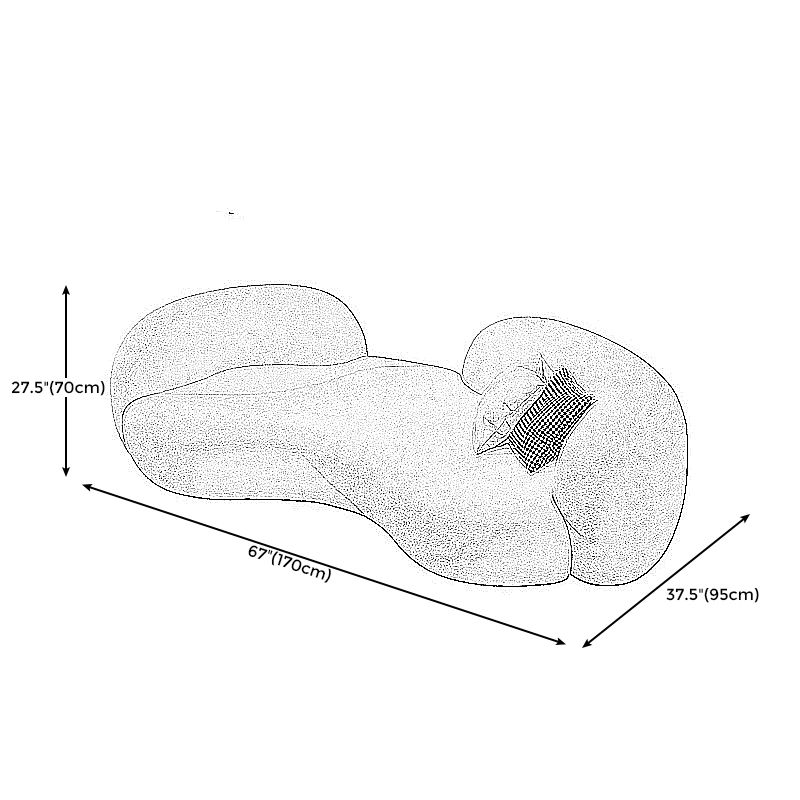 Modern Camel Back Sofa 27.56"High Round Arm Sofa for Apartment, White