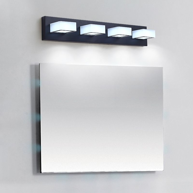 Modern Simple Rectangle Shape Vanity Light with Acrylic Shade for Shower Room