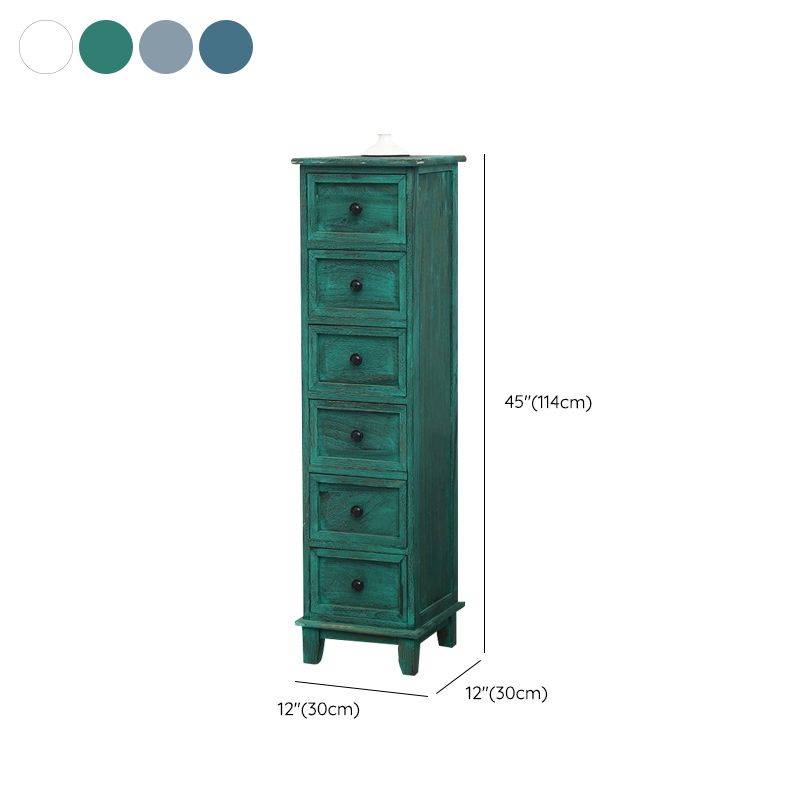 Coastal Dresser Solid Wood Storage Chest with 4/5/6 Drawers , 11.7-inch Width