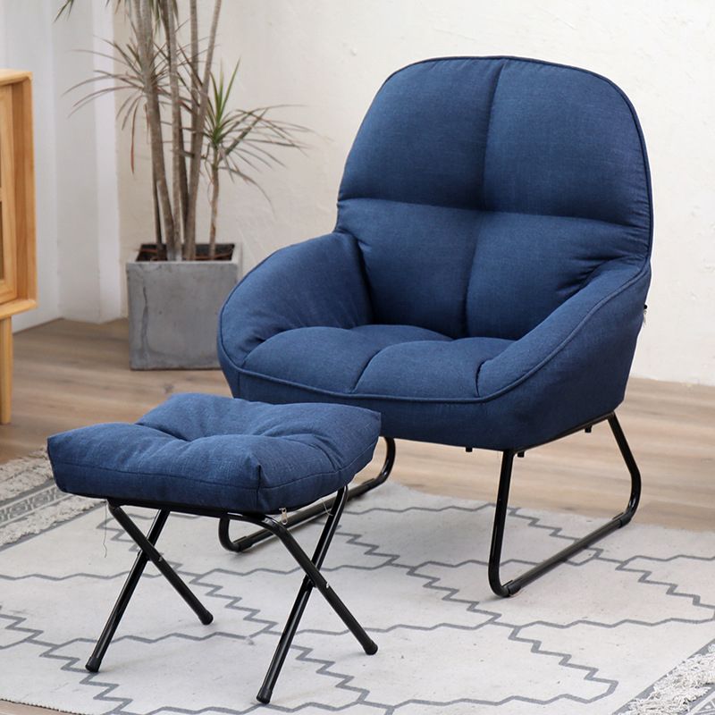 Linen 23.62"Wide Flared Arms Chair with Sled Based and Biscuit Back