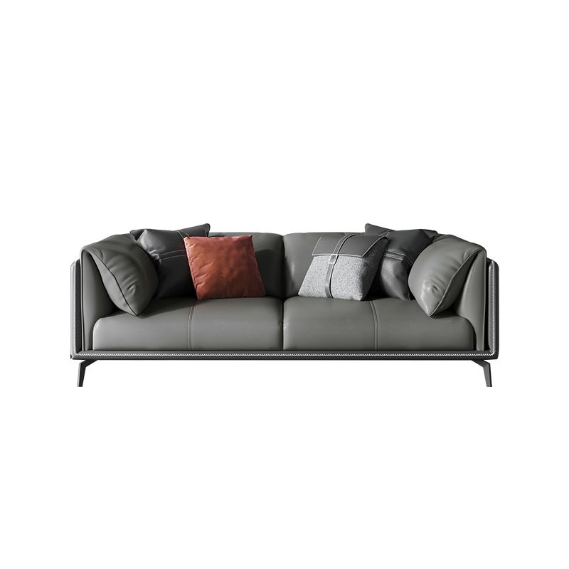 30.7" H Modern Cushions Sofa Genuine Leather Pillow Top Arm Sofa & Chaise