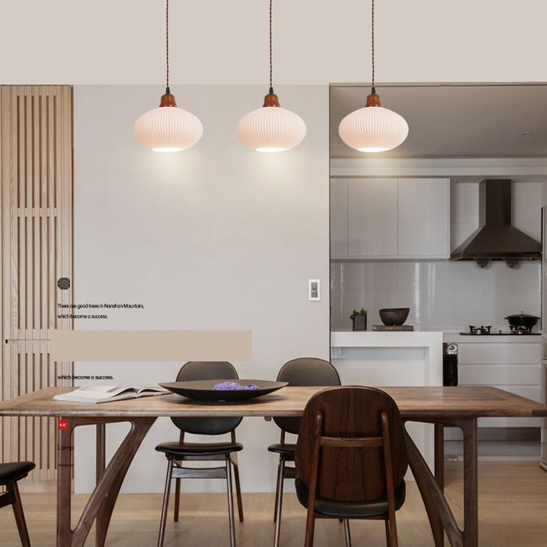 Modern Hanging Light Fixture Restaurant Suspension Lamp with Ceramic Shade