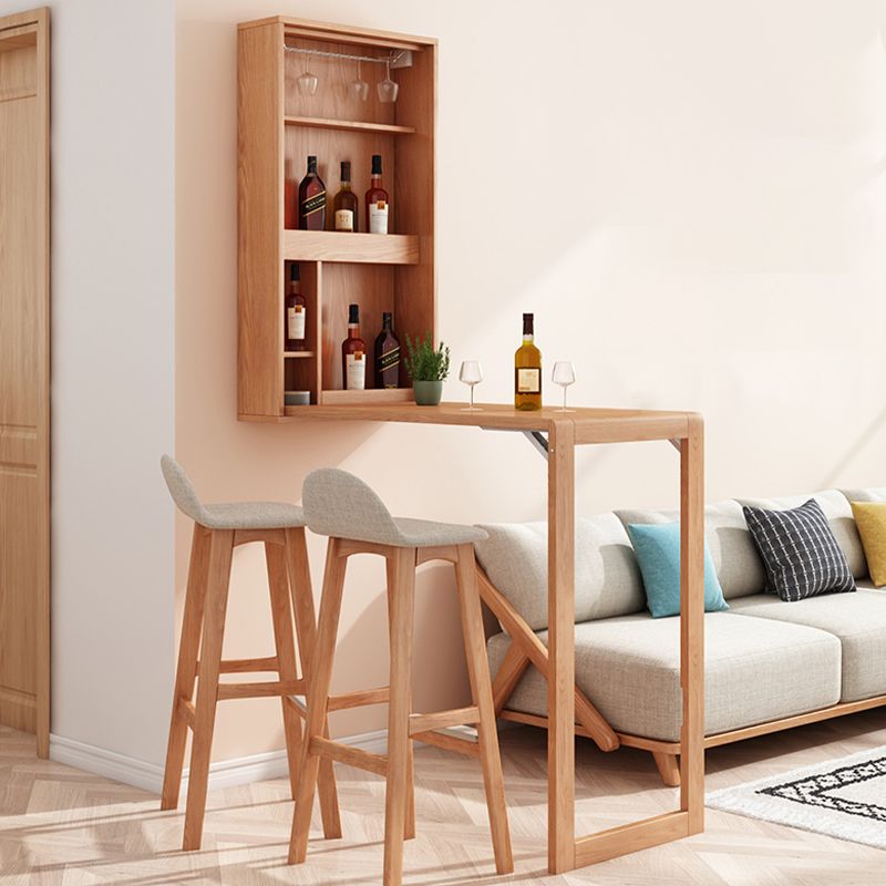 Modern Solid Wood Bar Table Extendable Bar Table for Kitchen