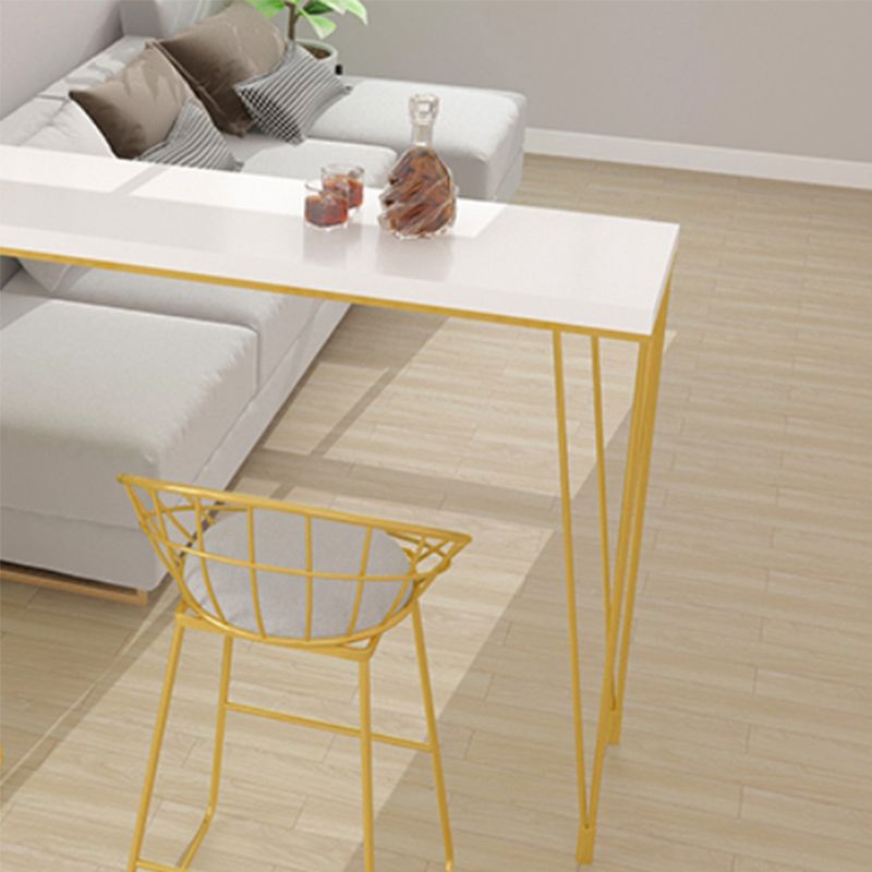 Glam Style Rectangle Bar Table Solid Wood Bar Dining Table with 4 Legs