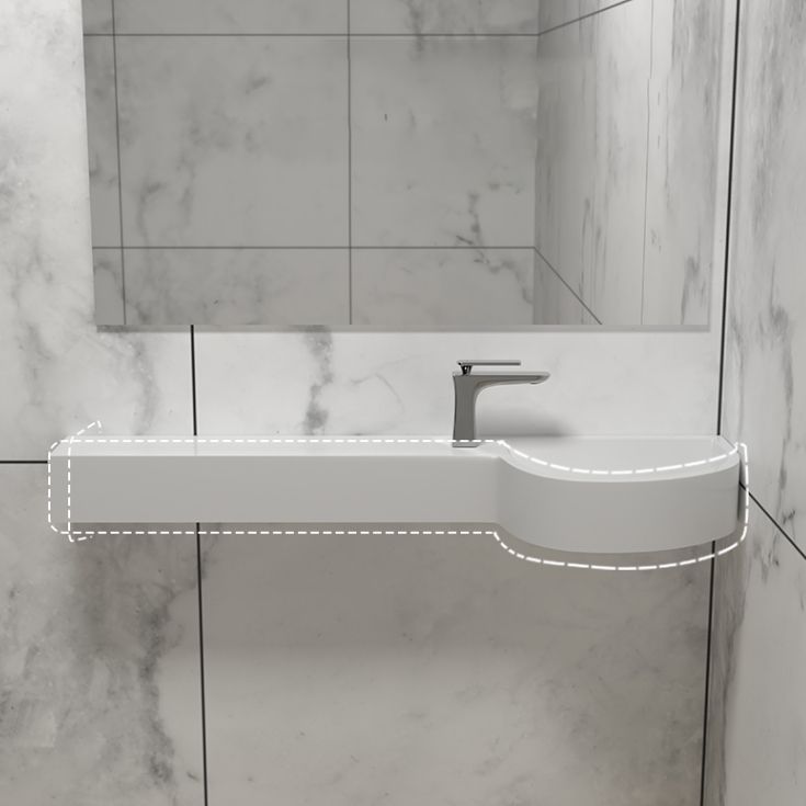 Modern Bathroom Sink Man Made Rock Specialty Wall Mount Bathroom Sink without Faucet