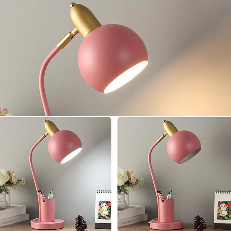 4 couleurs de style macaron en option lampe de bureau en métal dôme d'études d'études d'éclairage de la salle avec conception du porte-stylo