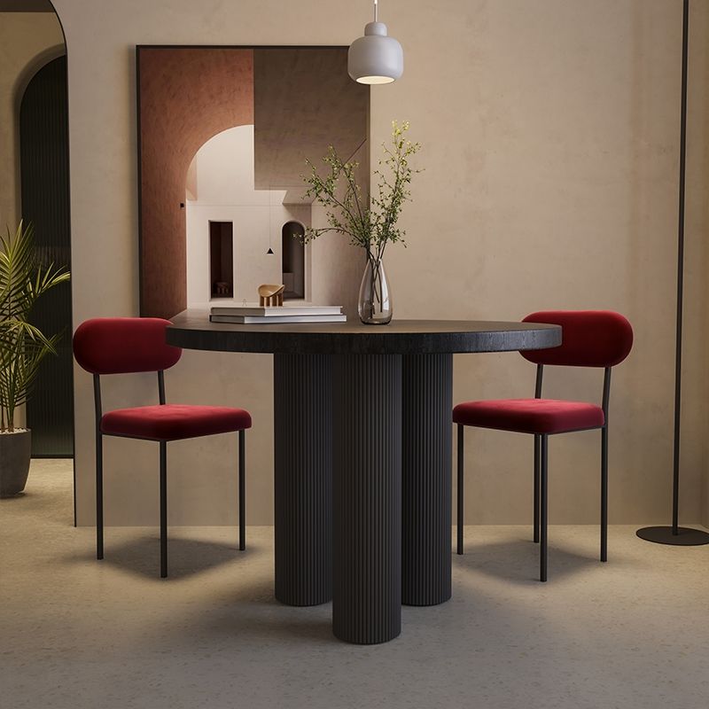 Modern Casual Dining Table Round Top Dinner Table Kitchen Home