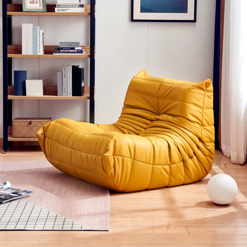 Modern Sewn Pillow Back Chair Solid Color Upholstered Armless Chair