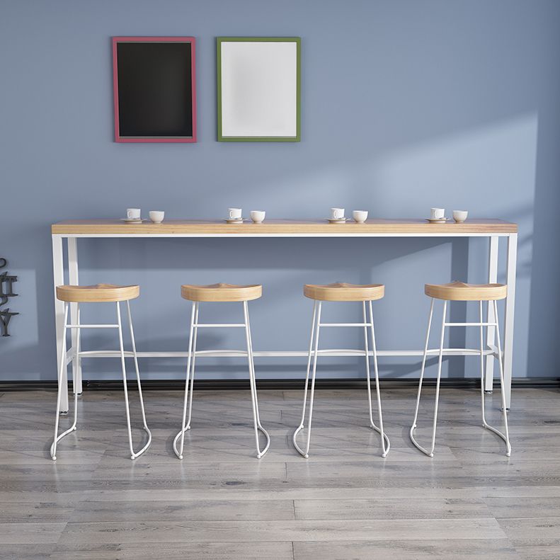 Indoor Contemporary Bar Dining Table Rectangle Solid Wood Bar Table