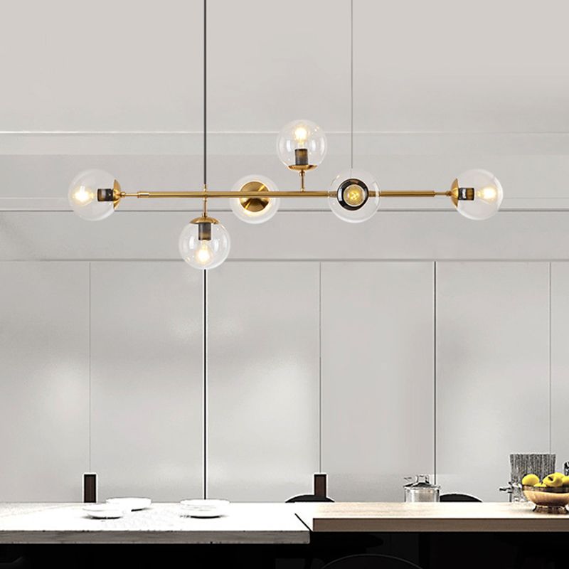 Glass Island Lighting Fixture Modern Style Hanging Lighting Fixture