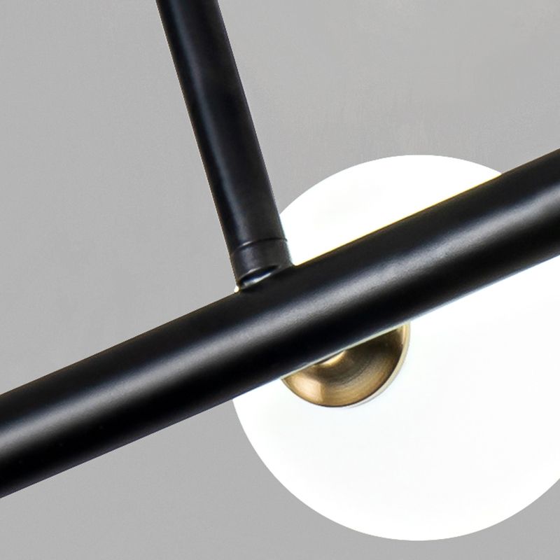 Round-Shaped Island Lighting Idea Nordic-Style Glass Chandelier Lighting Fixture