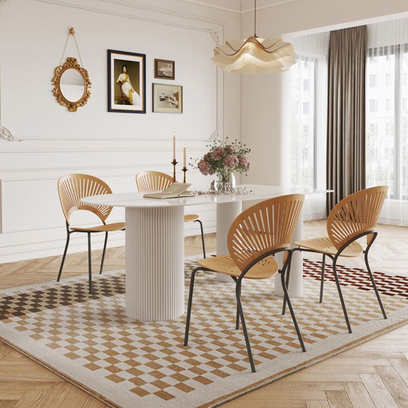 Modern 3 Legs Dining Table White Stone Table for Dining Room