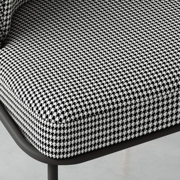 Glam Metal Dining Armless Chair Upholstered Side Chairs for Restaurant Use