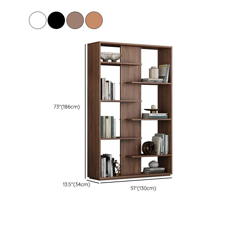 Contemporary Open Back Standard Bookshelf Wood Bookcase with Shelves