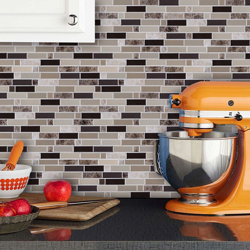 Rust Faux Brick Mosaic Wallpapers Brown Self-Adhesive Wall Covering for Accent Wall