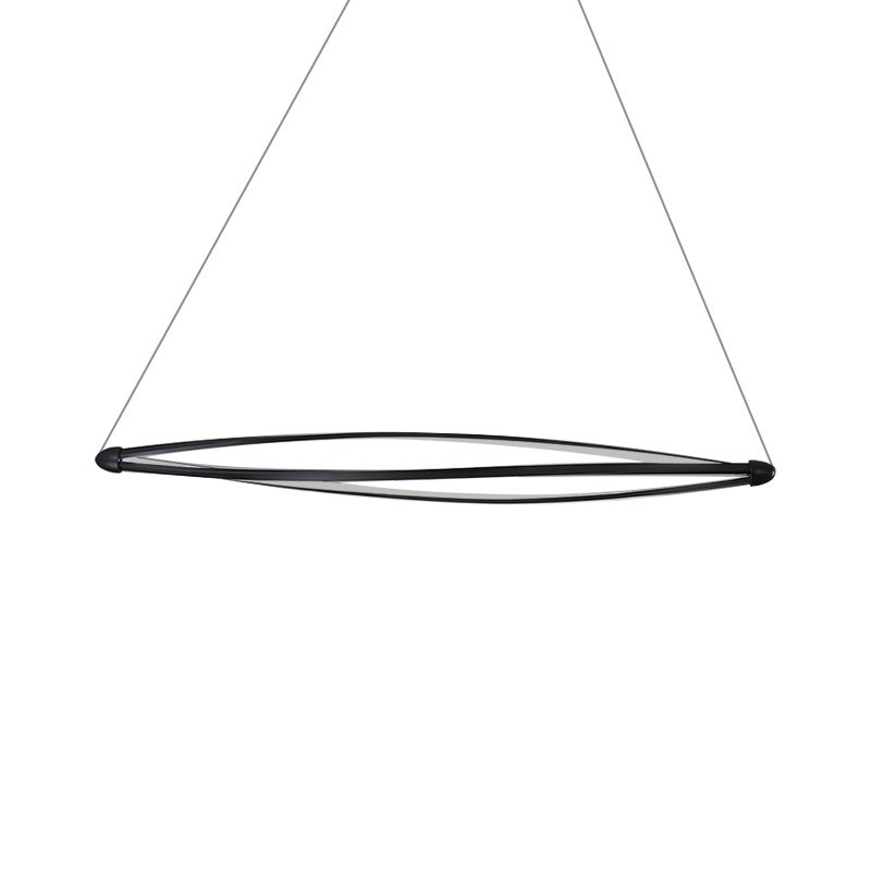 Kit de lampe suspendue en spirale Pendentif à plafond noir à LED moderne dans la lumière chaude / blanc / naturel