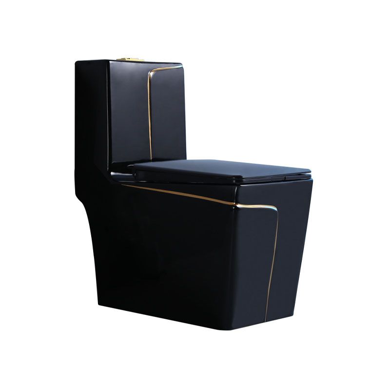 Household Water-saving Toilet Siphon One-piece Large-diameter Toilet in Black Finish