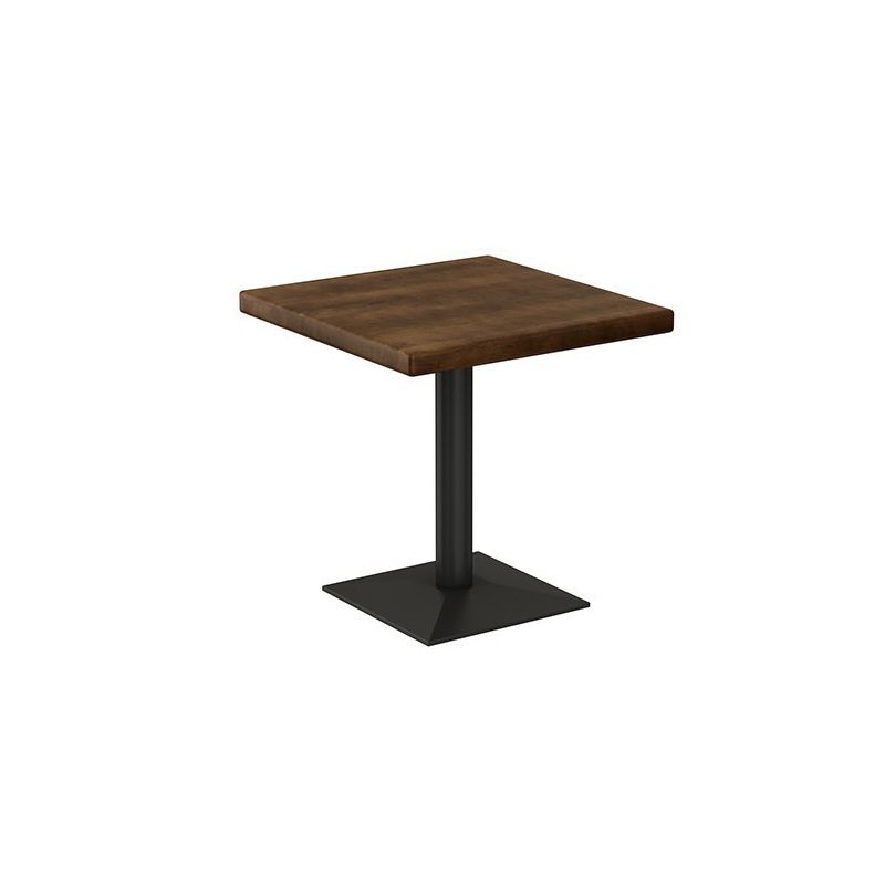 Solid Wood Indoor Dining Table for Restaurant Industrial Wood Table with Metal Base