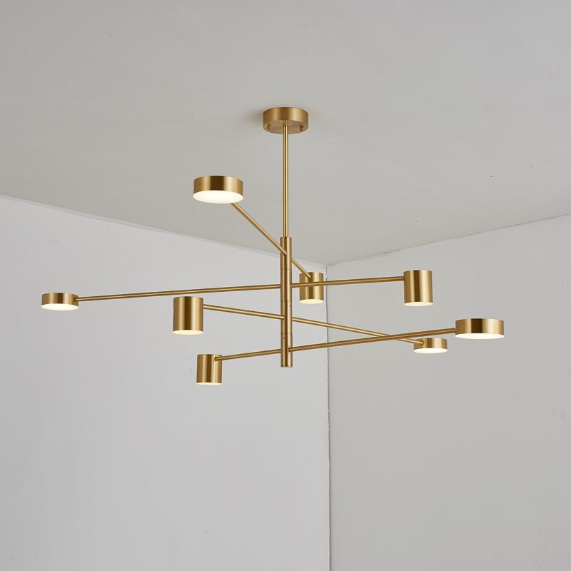 Cylinder Shape Metal Chandelier Lights Modern Chandelier Lighting Fixtures in Gold